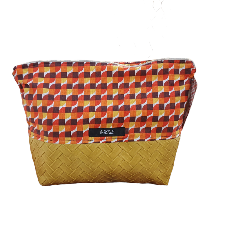 Trousse de toilette style 70's fait main